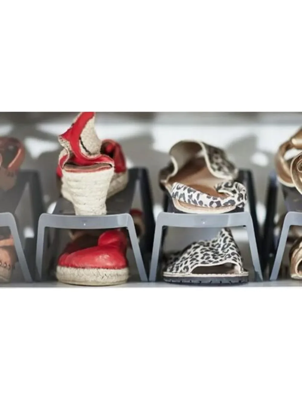 IKEA MURVEL Shoe Organizer Riser - Set of 5 Gray Plastic Shoe Shelf
